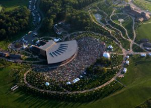 Overhead view of Bethel Woods Performing Arts Center